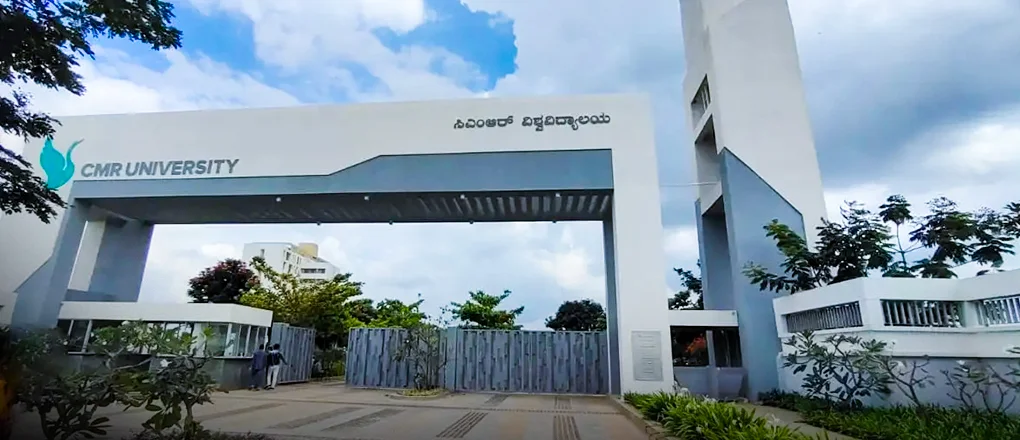 The entrance gate at CMR University, Bengaluru